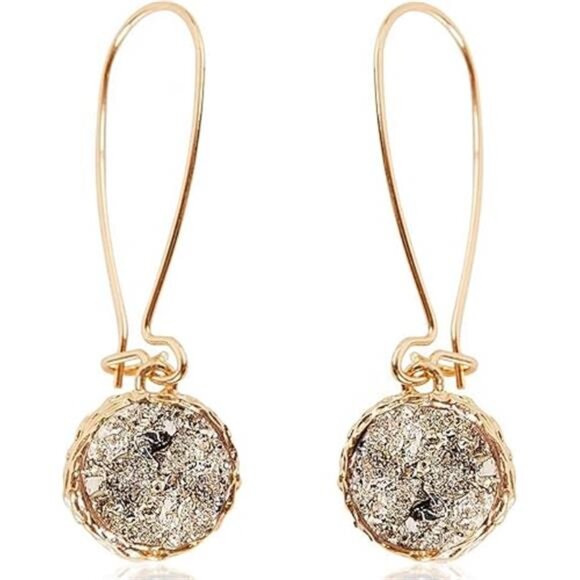 Humble Chic Simulated Druzy Threader Drop Earrings for Women - Picture 7 of 7
